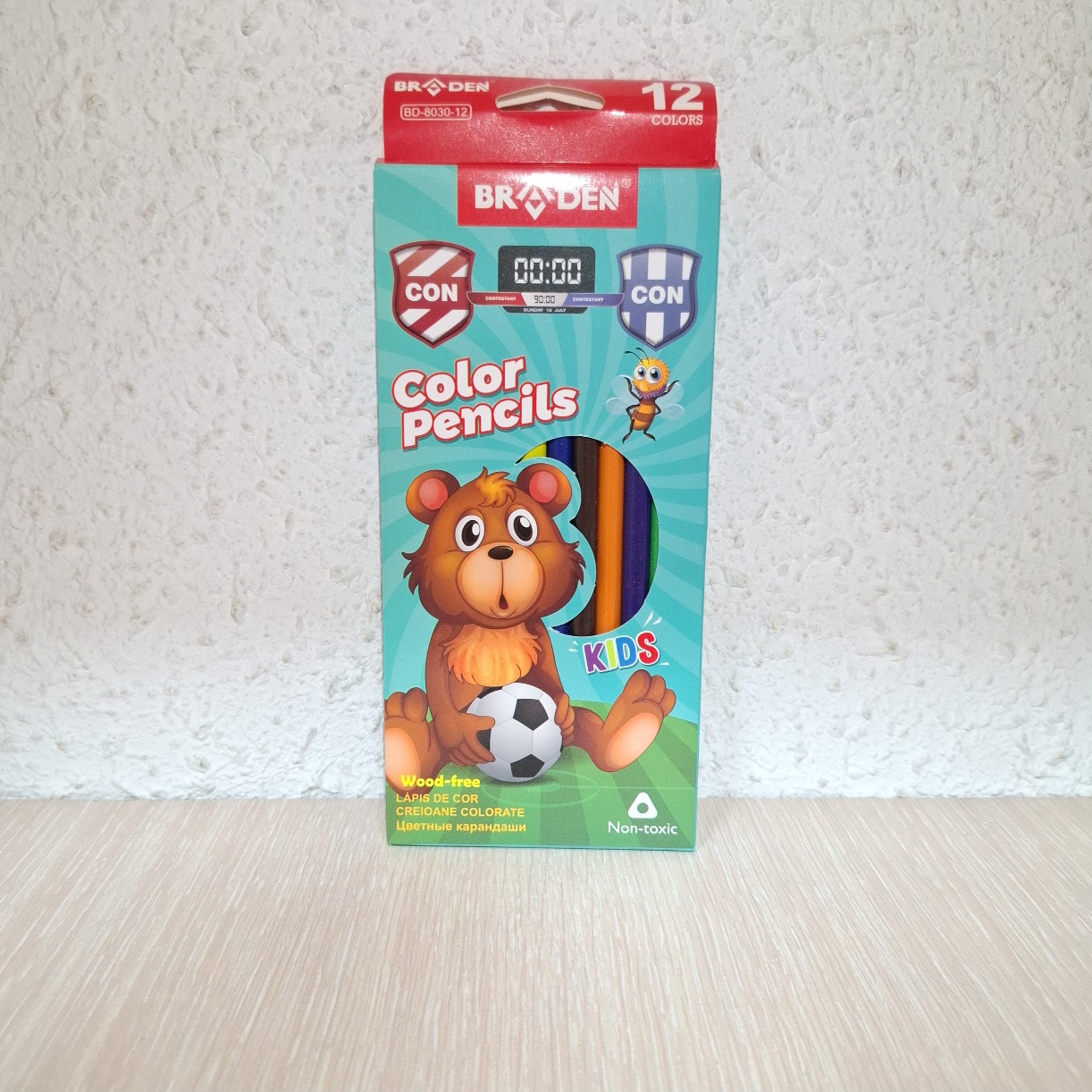 Карандаши цветные пластиковые Braden 12 цветов